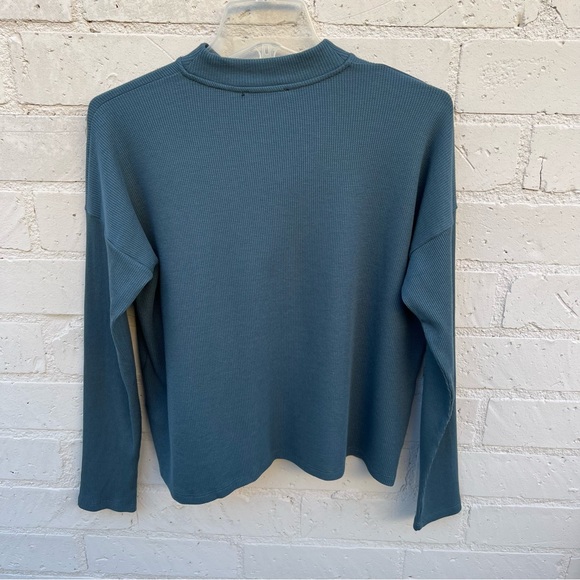 Eileen Fisher Cozy Waffle Knit Mock Neck Box-Top - Picture 9 of 17